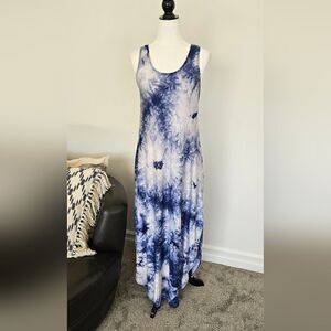 Nwt blue white tie dye maxi dress